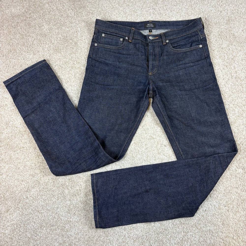 APC Petit Standard Jean Droit Etroit Selvedge Raw Denim Slim Straight Indigo 33‎